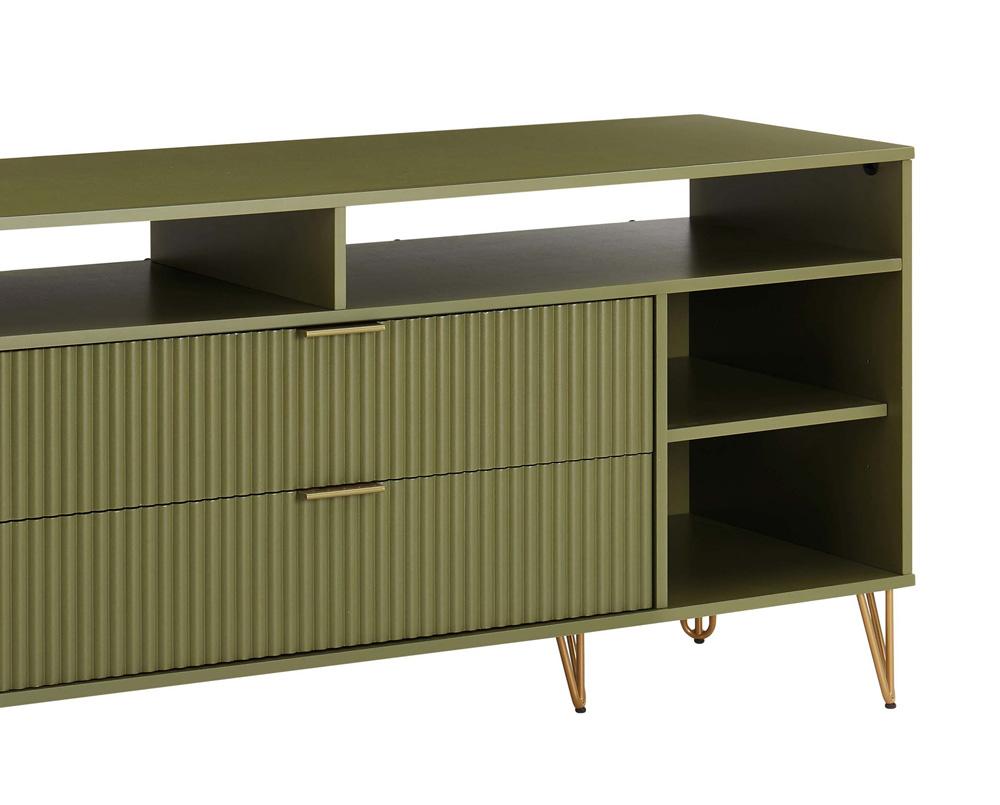 Manhattan Comfort - DUMBO 63W TV Stand with 2 Full Extension Drawers in Olive Green - TV001-OG veiw 8