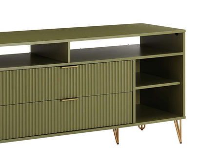 Manhattan Comfort - DUMBO 63W TV Stand with 2 Full Extension Drawers in Olive Green - TV001-OG veiw 8