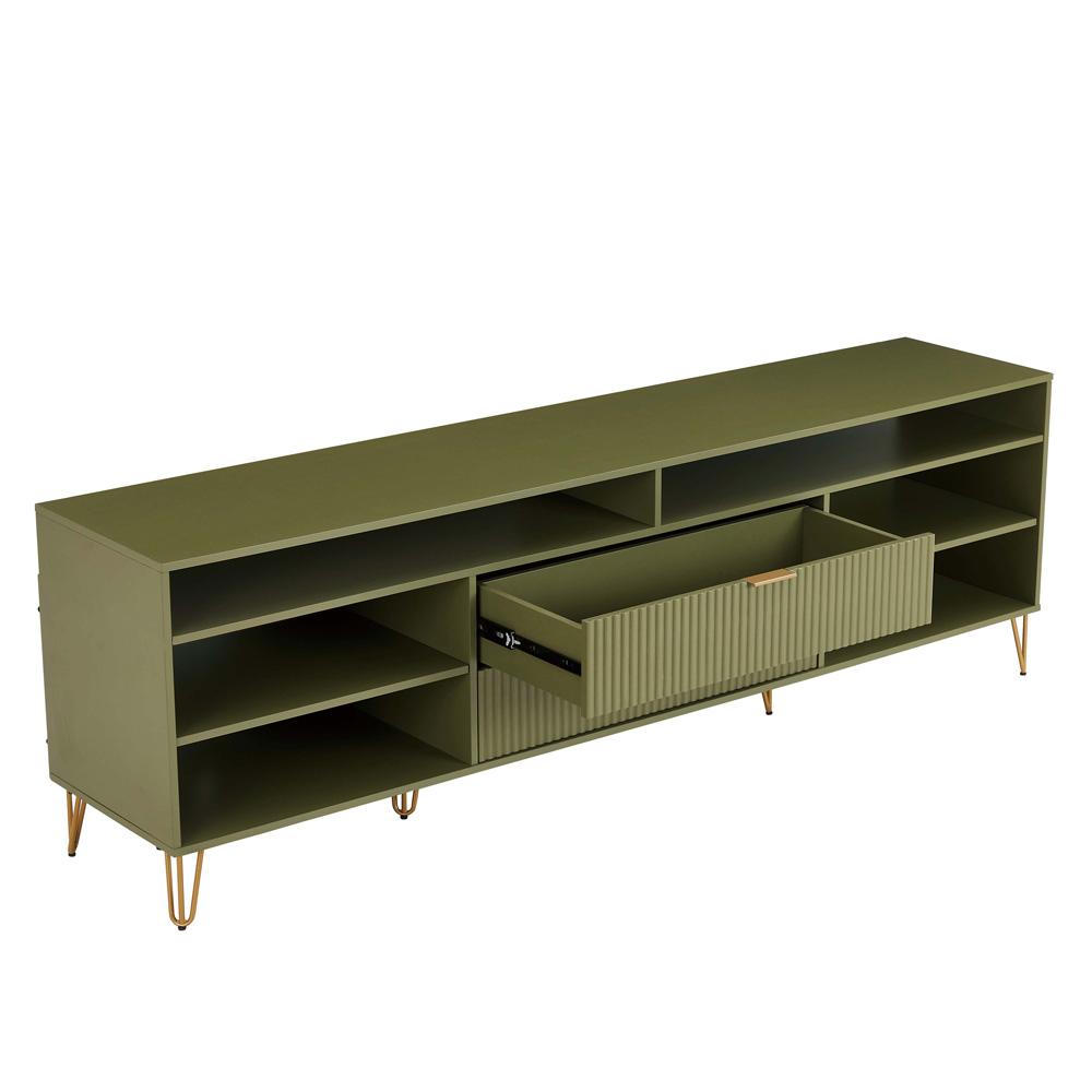 Manhattan Comfort - DUMBO 85W TV Stand with 2 Full Extension Drawers in Olive Green - TV002-OG veiw 4