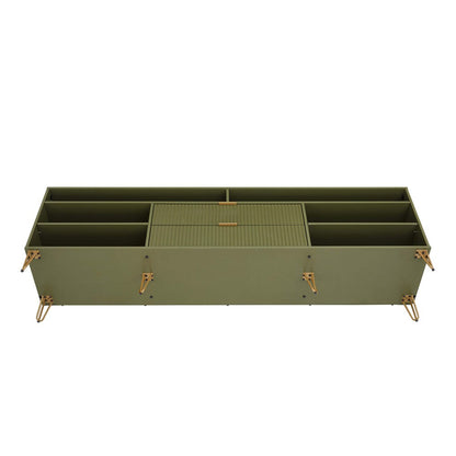 Manhattan Comfort - DUMBO 85W TV Stand with 2 Full Extension Drawers in Olive Green - TV002-OG veiw 5