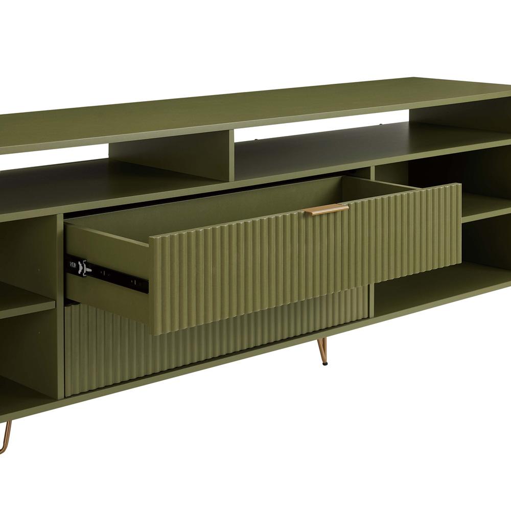Manhattan Comfort - DUMBO 85W TV Stand with 2 Full Extension Drawers in Olive Green - TV002-OG veiw 6