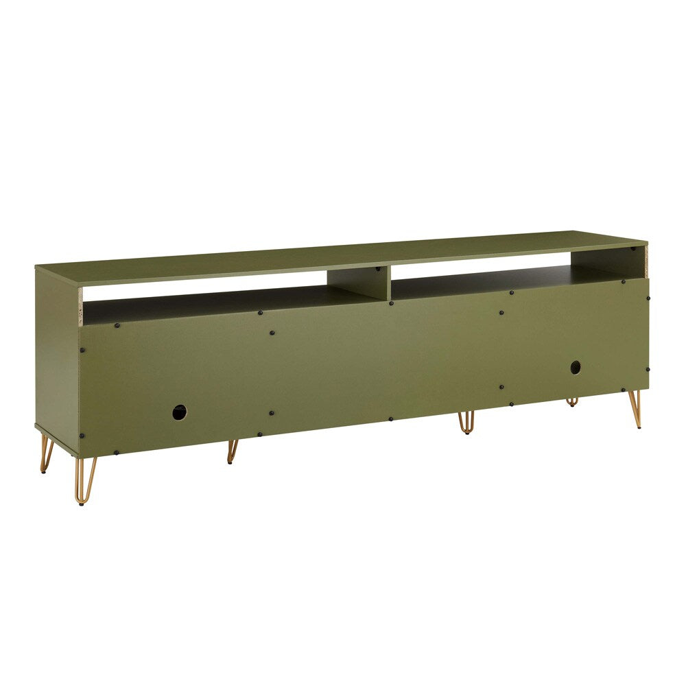 Manhattan Comfort - DUMBO 85W TV Stand with 2 Full Extension Drawers in Olive Green - TV002-OG veiw 7