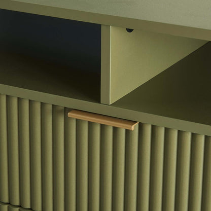 Manhattan Comfort - DUMBO 85W TV Stand with 2 Full Extension Drawers in Olive Green - TV002-OG veiw 9