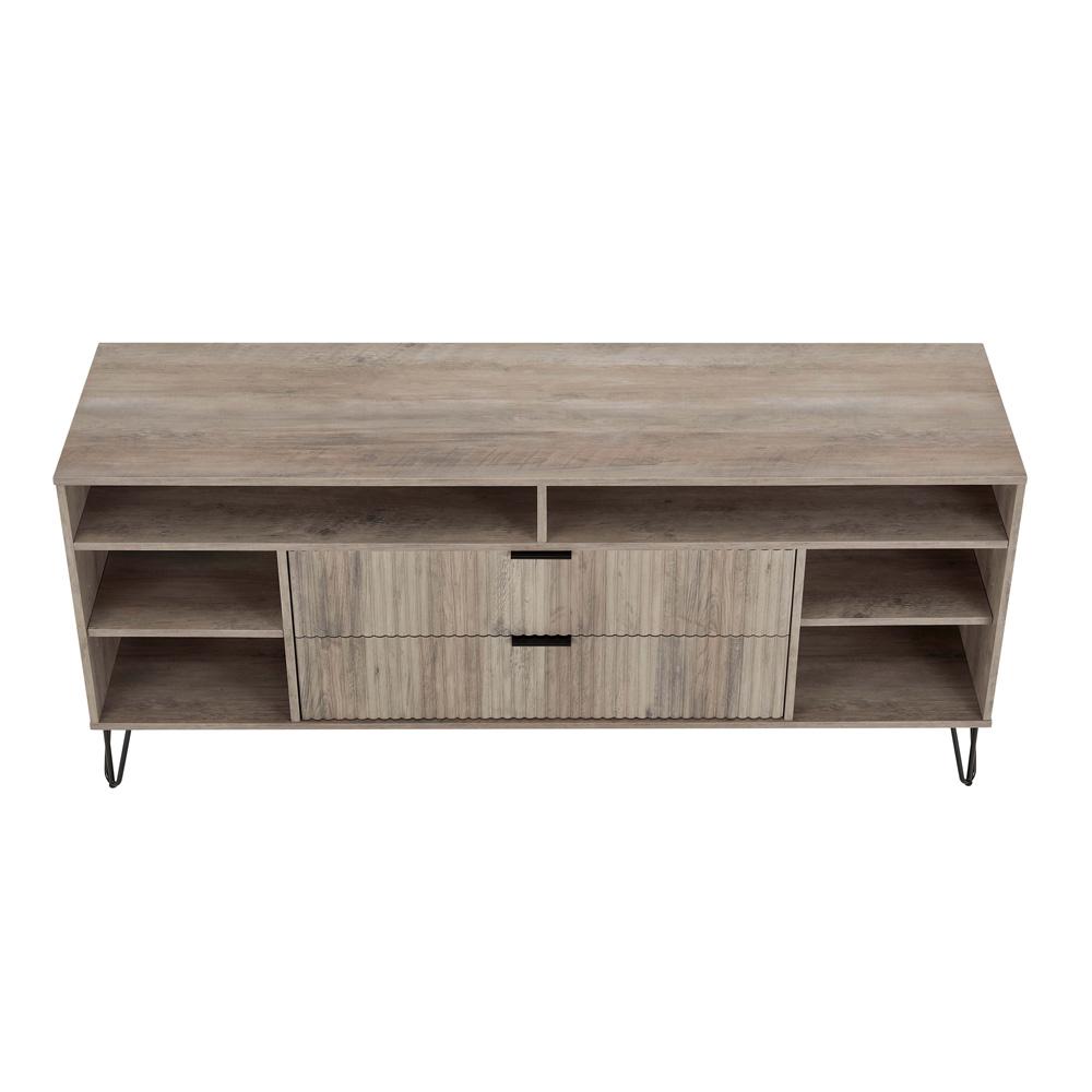 Manhattan Comfort - DUMBO 63W TV Stand with 2 Full Extension Drawers in Rustic Grey - TV001-GY veiw 3