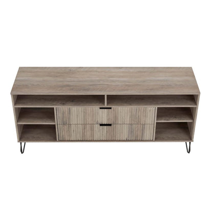 Manhattan Comfort - DUMBO 63W TV Stand with 2 Full Extension Drawers in Rustic Grey - TV001-GY veiw 3