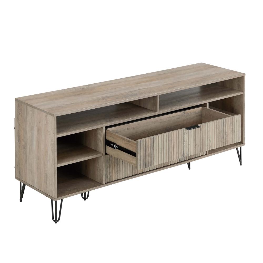 Manhattan Comfort - DUMBO 63W TV Stand with 2 Full Extension Drawers in Rustic Grey - TV001-GY veiw 4