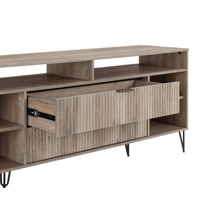 Manhattan Comfort - DUMBO 63W TV Stand with 2 Full Extension Drawers in Rustic Grey - TV001-GY veiw 6