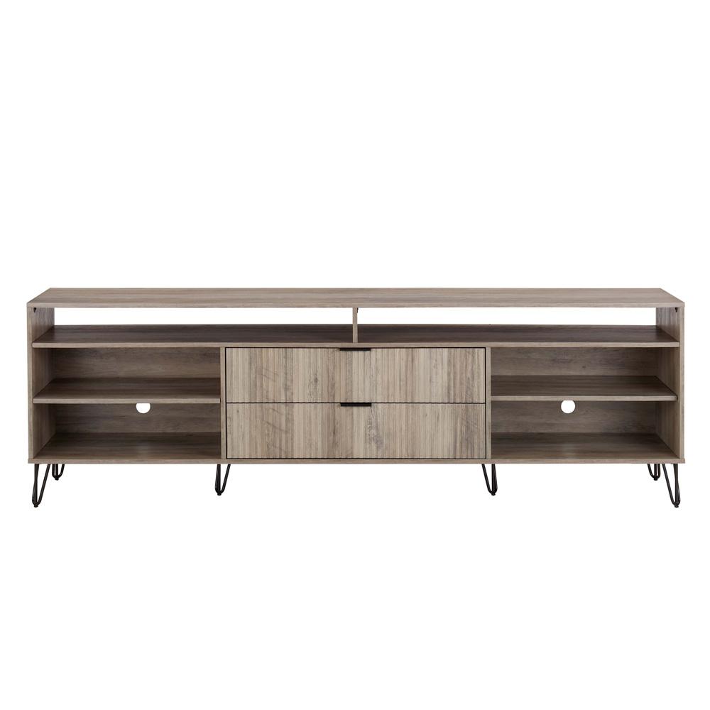 Manhattan Comfort - DUMBO 85W TV Stand with 2 Full Extension Drawers in Rustic Grey - TV002-GY veiw 1