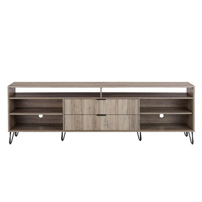 Manhattan Comfort - DUMBO 85W TV Stand with 2 Full Extension Drawers in Rustic Grey - TV002-GY veiw 1