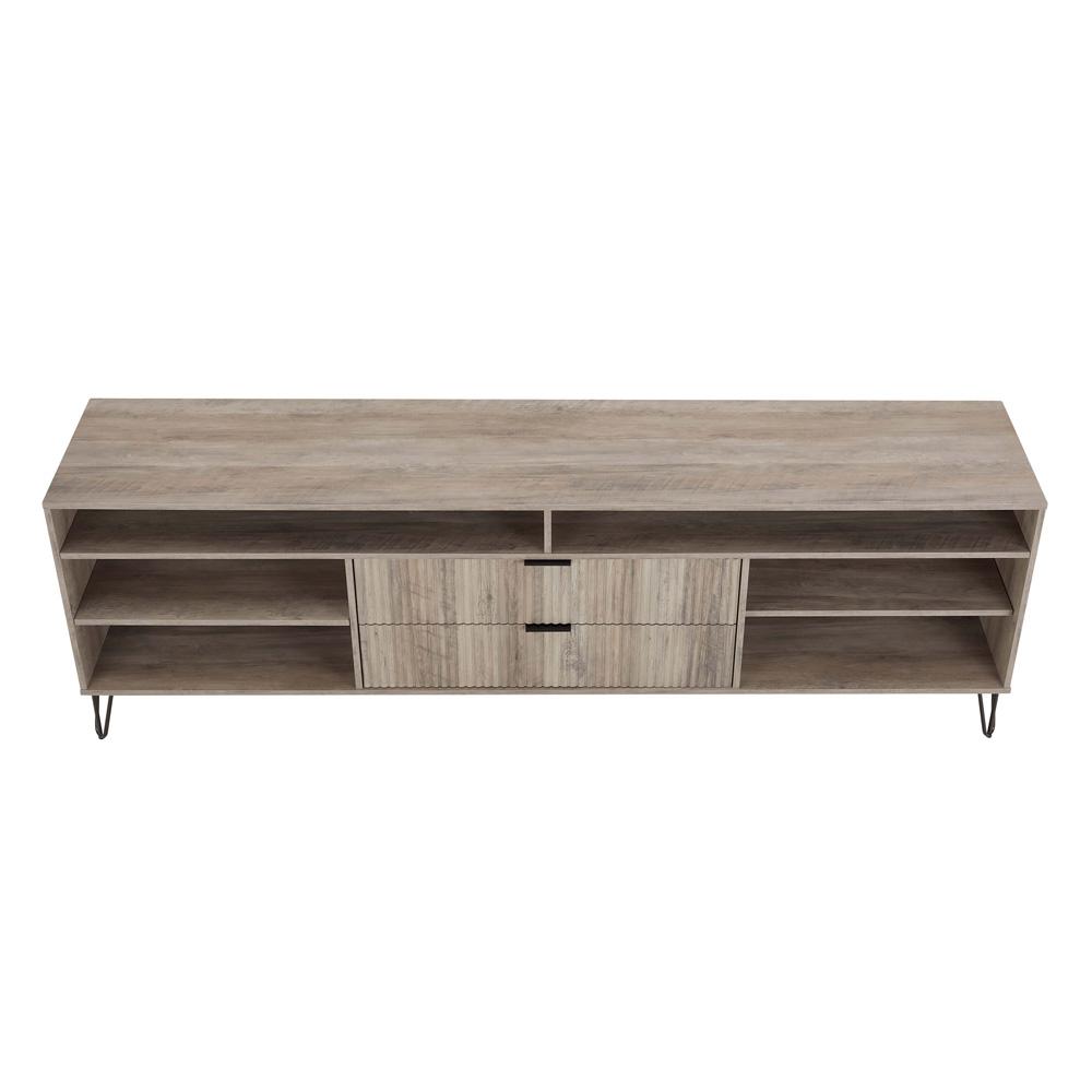 Manhattan Comfort - DUMBO 85W TV Stand with 2 Full Extension Drawers in Rustic Grey - TV002-GY veiw 2