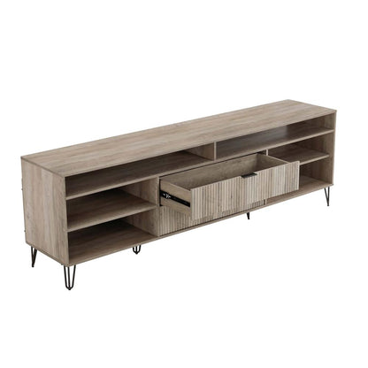 Manhattan Comfort - DUMBO 85W TV Stand with 2 Full Extension Drawers in Rustic Grey - TV002-GY veiw 4