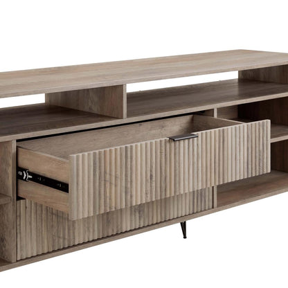 Manhattan Comfort - DUMBO 85W TV Stand with 2 Full Extension Drawers in Rustic Grey - TV002-GY veiw 6