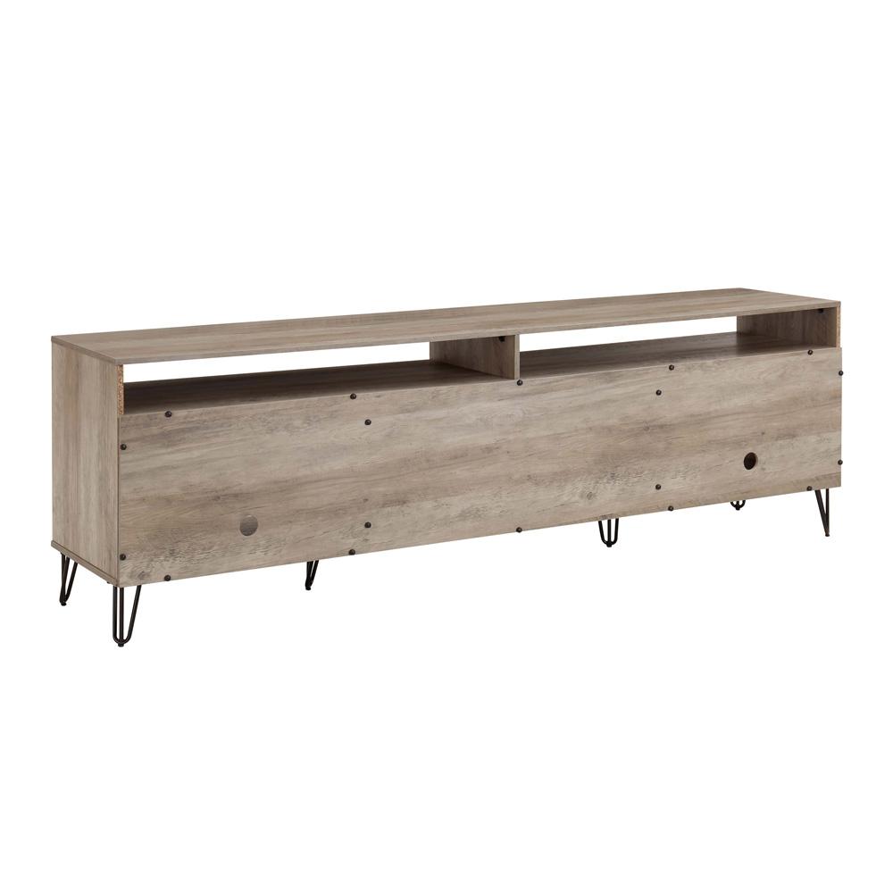 Manhattan Comfort - DUMBO 85W TV Stand with 2 Full Extension Drawers in Rustic Grey - TV002-GY veiw 7