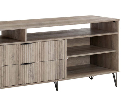 Manhattan Comfort - DUMBO 85W TV Stand with 2 Full Extension Drawers in Rustic Grey - TV002-GY veiw 8