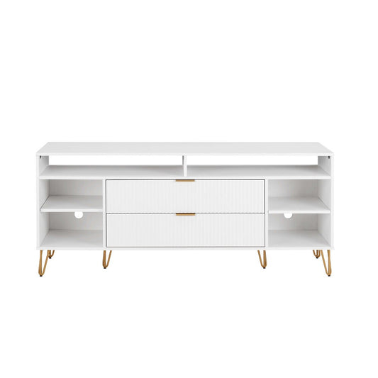 Manhattan Comfort - DUMBO 63W TV Stand with 2 Full Extension Drawers in White - TV001-WH veiw 1