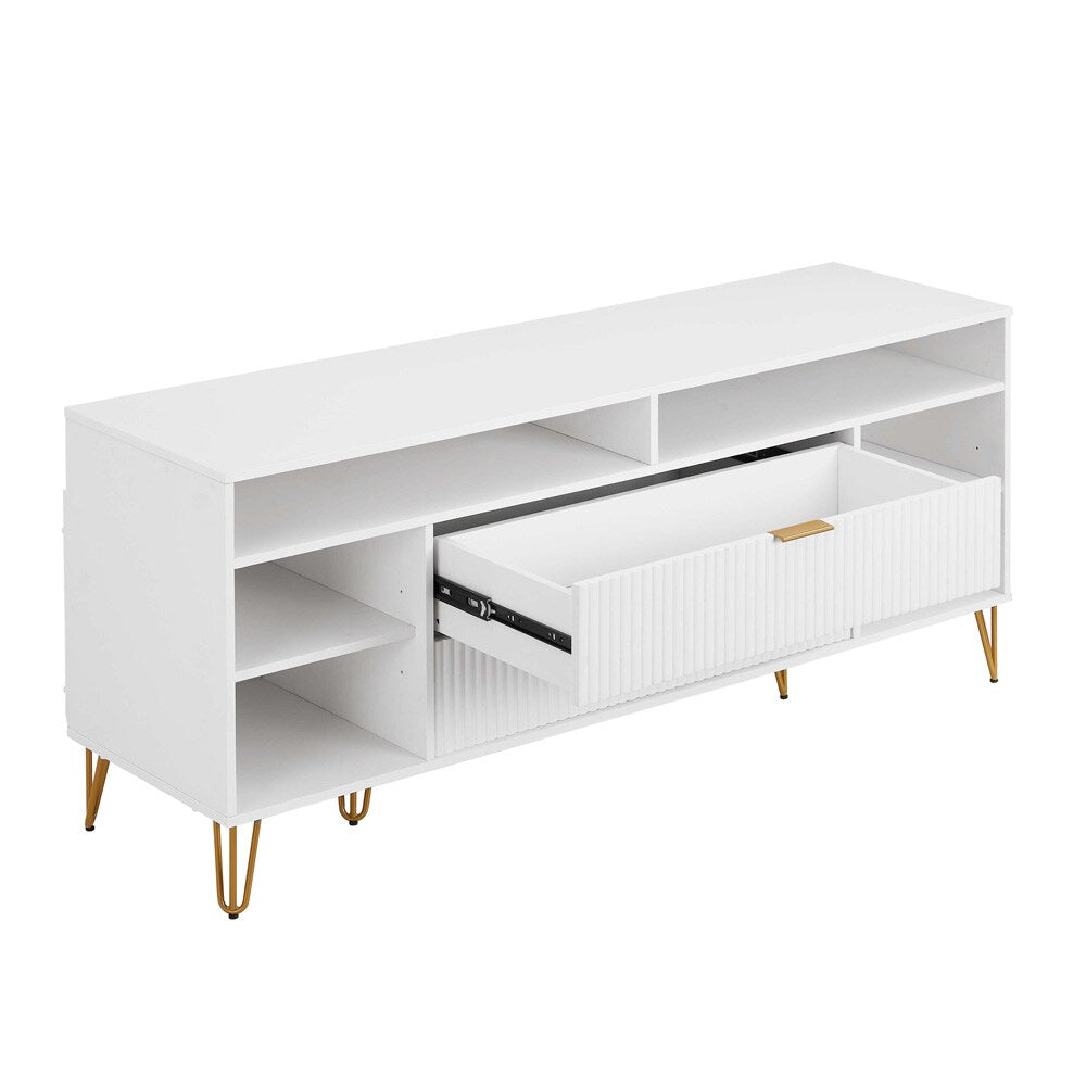 Manhattan Comfort - DUMBO 63W TV Stand with 2 Full Extension Drawers in White - TV001-WH veiw 4