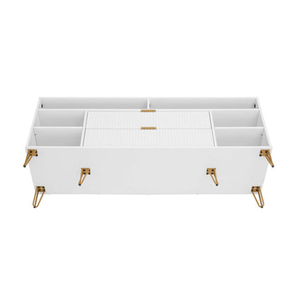 Manhattan Comfort - DUMBO 63W TV Stand with 2 Full Extension Drawers in White - TV001-WH veiw 5