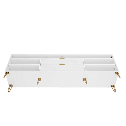 Manhattan Comfort - DUMBO 85W TV Stand with 2 Full Extension Drawers in White - TV002-WH veiw 5