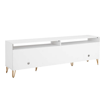Manhattan Comfort - DUMBO 85W TV Stand with 2 Full Extension Drawers in White - TV002-WH veiw 7