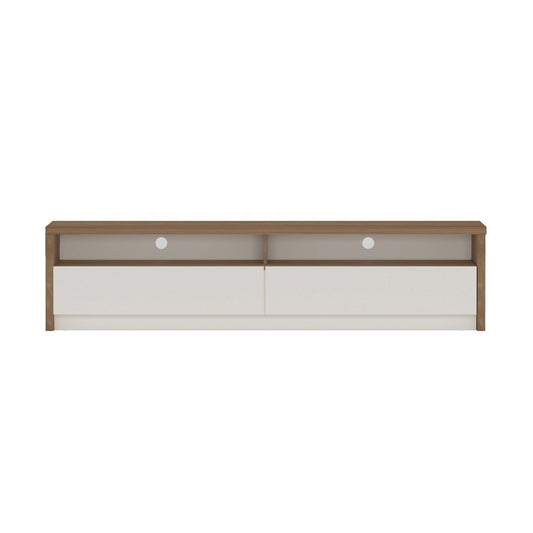 Manhattan Comfort - Duncan 70 TV Stand with 2 Full Extension Drawers in Maple and Off White - TV008-OW veiw 1