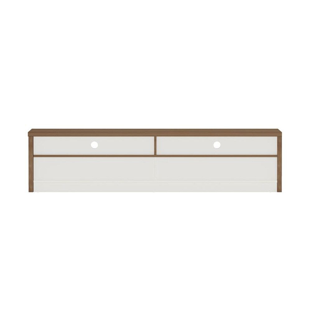 Manhattan Comfort - Duncan 70 TV Stand with 2 Full Extension Drawers in Maple and Off White - TV008-OW veiw 3