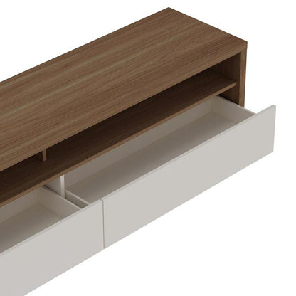 Manhattan Comfort - Duncan 70 TV Stand with 2 Full Extension Drawers in Maple and Off White - TV008-OW veiw 5