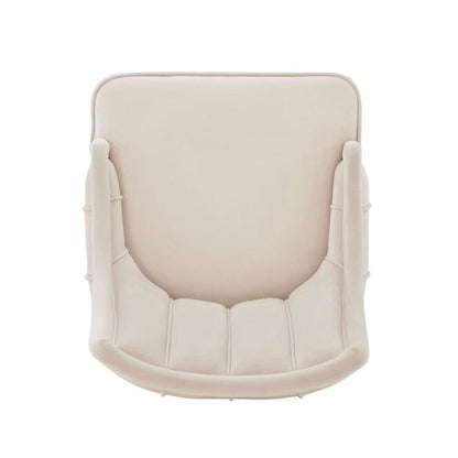 Manhattan Comfort - Eda Velvet Dining Chair with Elm Wood & Metal Legs in Cream - DC073-CR veiw 3