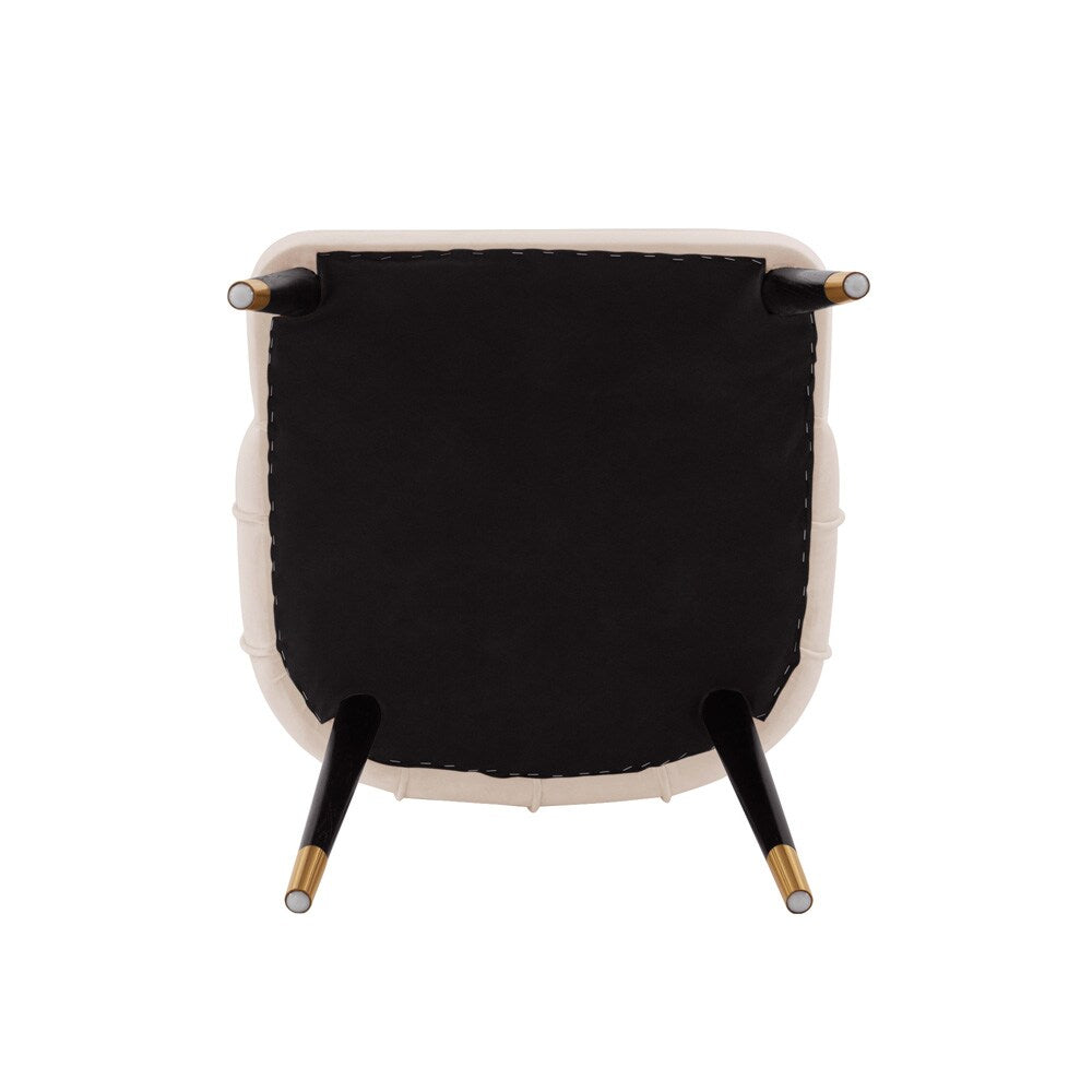 Manhattan Comfort - Eda Velvet Dining Chair with Elm Wood & Metal Legs in Cream - DC073-CR veiw 4