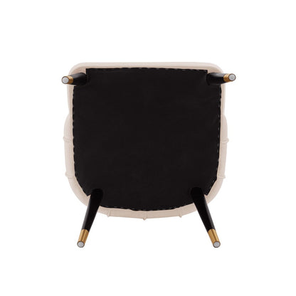 Manhattan Comfort - Eda Velvet Dining Chair with Elm Wood & Metal Legs in Cream - DC073-CR veiw 4