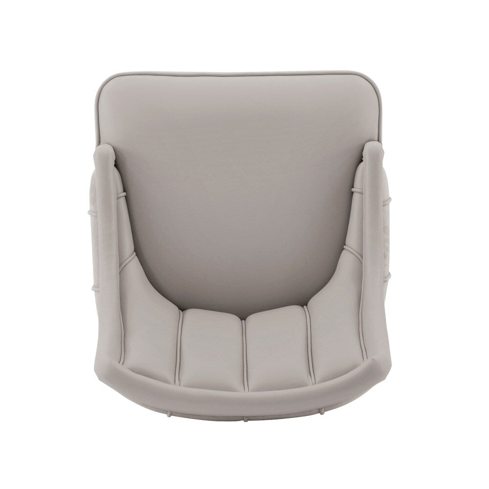 Manhattan Comfort - Eda Leatherette & Velvet Dining Chair with Elm Wood & Metal Legs in Grey - DC073-GY veiw 4