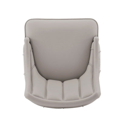 Manhattan Comfort - Eda Leatherette & Velvet Dining Chair with Elm Wood & Metal Legs in Grey - DC073-GY veiw 4