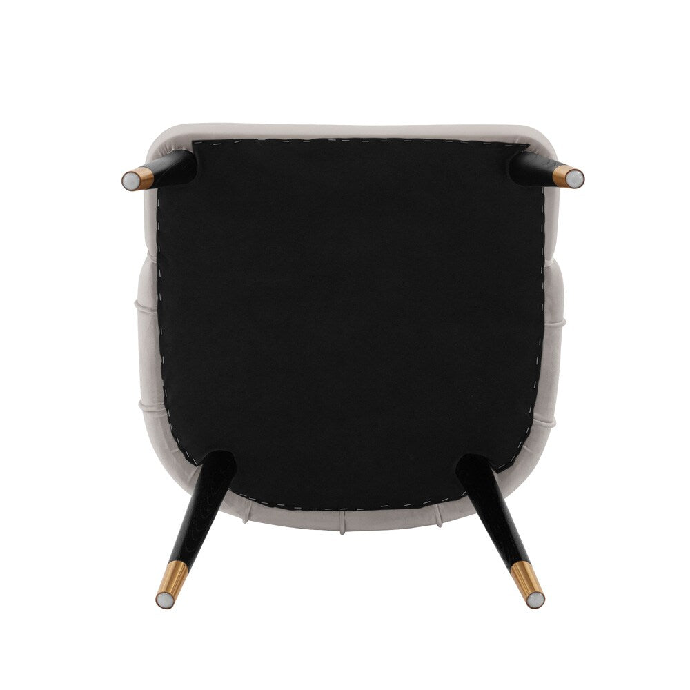 Manhattan Comfort - Eda Leatherette & Velvet Dining Chair with Elm Wood & Metal Legs in Grey - DC073-GY veiw 5