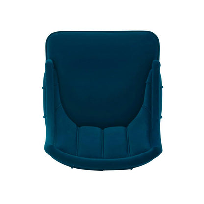 Manhattan Comfort - Eda Velvet Dining Chair with Elm Wood & Metal Legs in Midnight Blue - DC073-BL veiw 4