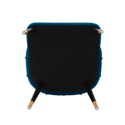 Manhattan Comfort - Eda Velvet Dining Chair with Elm Wood & Metal Legs in Midnight Blue - DC073-BL veiw 5