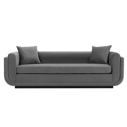 Manhattan Comfort - Edmonda Velvet Sofa with Metal Legs in Dark Grey - SF014-DG veiw 1