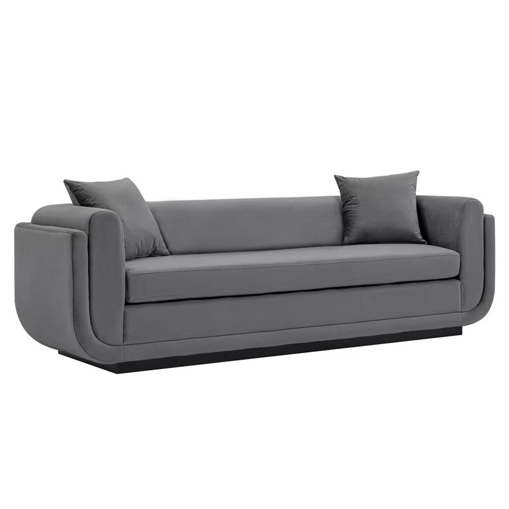 Manhattan Comfort - Edmonda Velvet Sofa with Metal Legs in Dark Grey - SF014-DG veiw 2