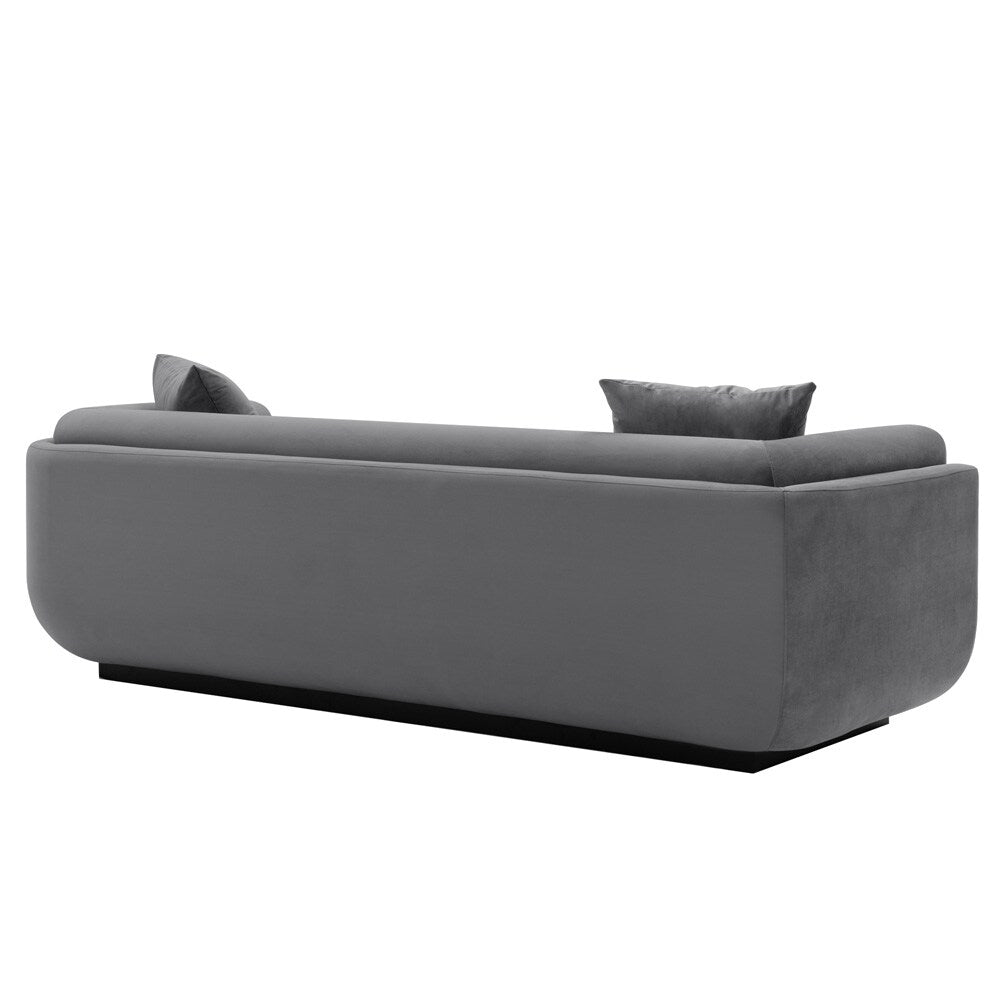 Manhattan Comfort - Edmonda Velvet Sofa with Metal Legs in Dark Grey - SF014-DG veiw 3