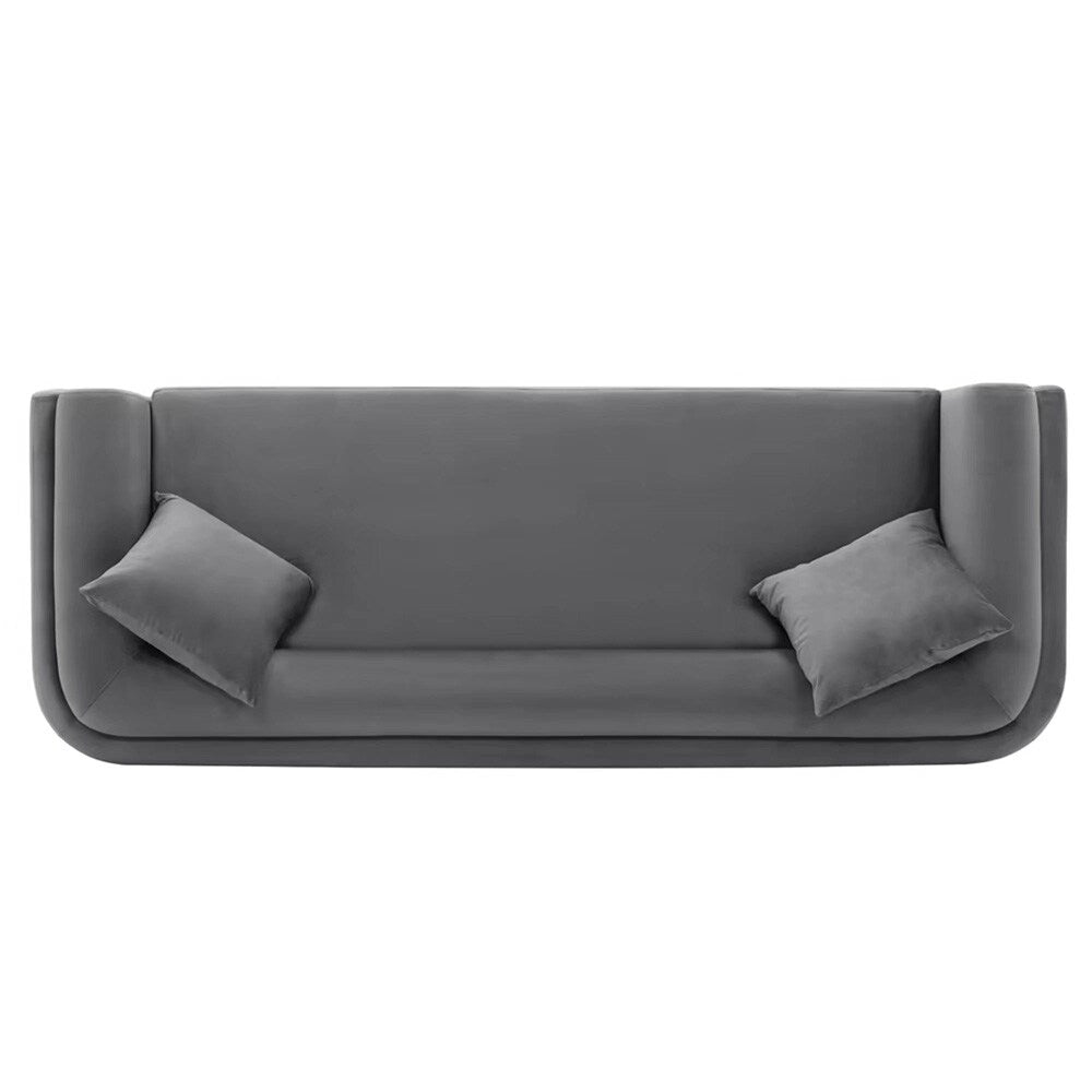 Manhattan Comfort - Edmonda Velvet Sofa with Metal Legs in Dark Grey - SF014-DG veiw 4