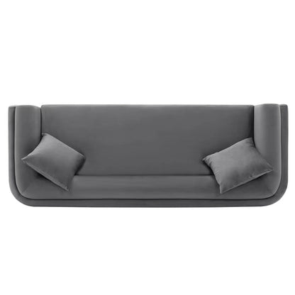 Manhattan Comfort - Edmonda Velvet Sofa with Metal Legs in Dark Grey - SF014-DG veiw 4