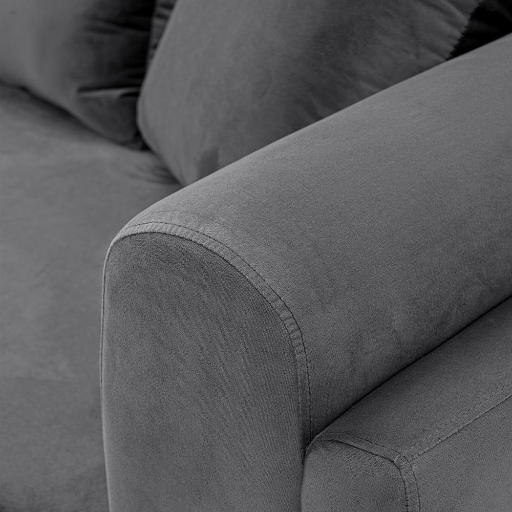 Manhattan Comfort - Edmonda Velvet Sofa with Metal Legs in Dark Grey - SF014-DG veiw 6