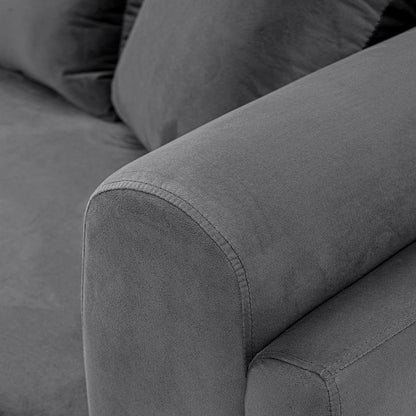 Manhattan Comfort - Edmonda Velvet Sofa with Metal Legs in Dark Grey - SF014-DG veiw 6