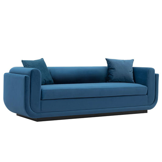Manhattan Comfort - Edmonda Velvet Sofa with Metal Legs in Sapphire Blue - SF014-SB veiw 2