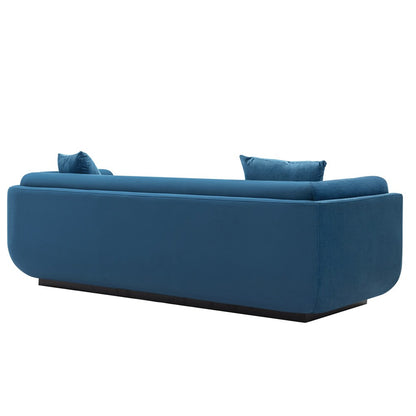 Manhattan Comfort - Edmonda Velvet Sofa with Metal Legs in Sapphire Blue - SF014-SB veiw 3