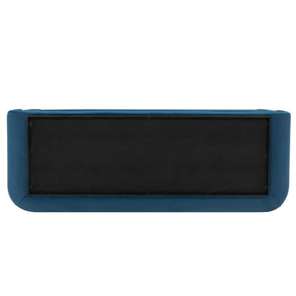 Manhattan Comfort - Edmonda Velvet Sofa with Metal Legs in Sapphire Blue - SF014-SB veiw 4