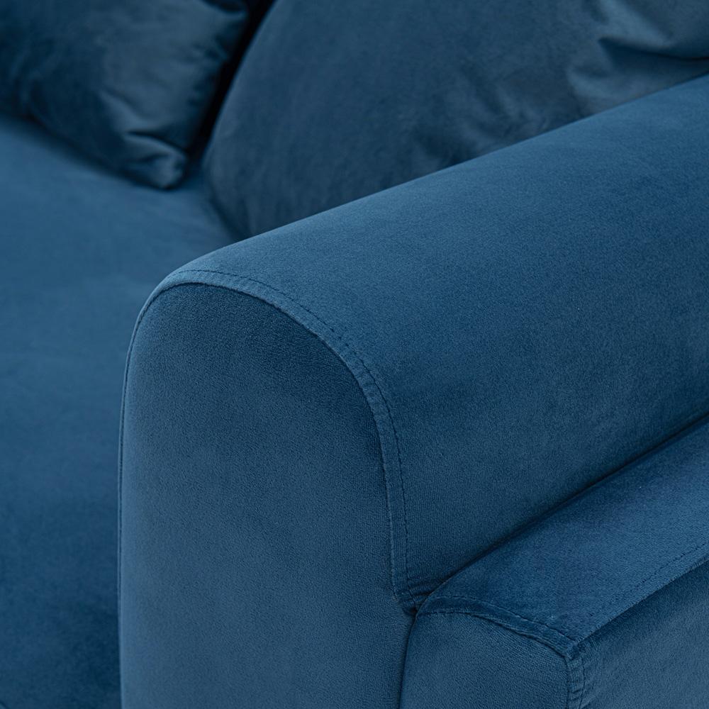 Manhattan Comfort - Edmonda Velvet Sofa with Metal Legs in Sapphire Blue - SF014-SB veiw 5
