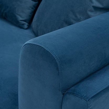 Manhattan Comfort - Edmonda Velvet Sofa with Metal Legs in Sapphire Blue - SF014-SB veiw 5