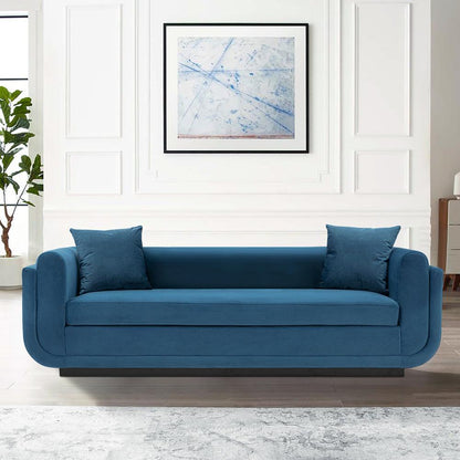 Manhattan Comfort - Edmonda Velvet Sofa with Metal Legs in Sapphire Blue - SF014-SB veiw 6