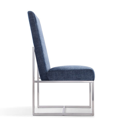 Manhattan Comfort - 6-Piece Element Velvet Dining Chairs with Stainless Steel Legs in Blue - 4-DC2930-BL veiw 6
