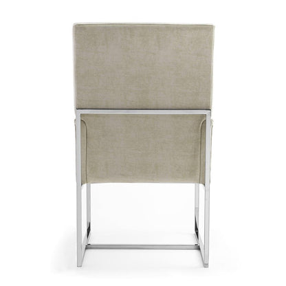 Manhattan Comfort - 6-Piece Element Velvet Dining Chairs with Stainless Steel Legs in Champagne - 4-DC2930-OM veiw 7