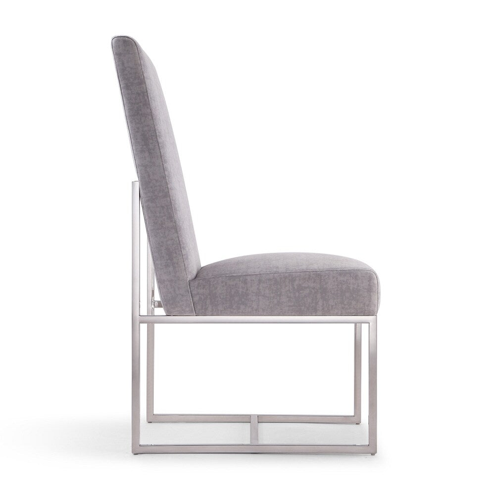 Manhattan Comfort - 6-Piece Element Velvet Dining Chairs with Stainless Steel Legs in Grey - 4-DC2930-GY veiw 4